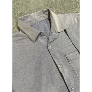 Lululemon Shirt Men's Small Woven Live In Practice Short Sleeve Button Up Blue